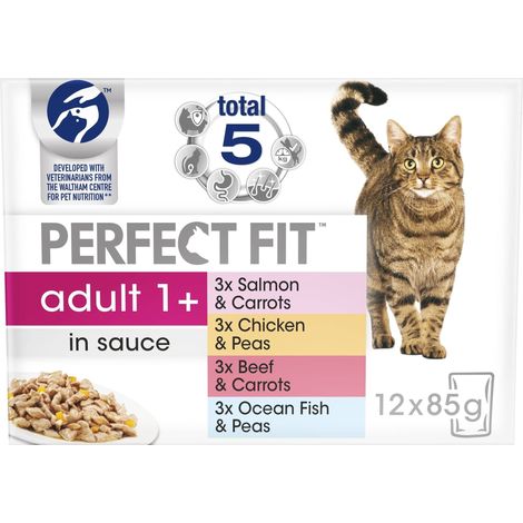 Perfect Fit Cat Pouches Adult 1+ Mixed 12x85g PK4 - 729204 (1/5)
