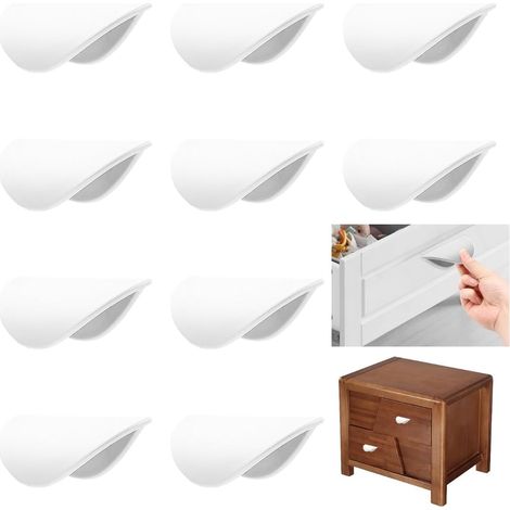 Sollbry 10 Pièces Poignees Adhesives Porte Placard, Balcon AdhéSives Poignées, Poignées de Tiroir Autocollantes, Adhésives Poignet de Placard Pour Portes Fenêtres Armoires Cuisine Commode Armoires Tir (1/5)