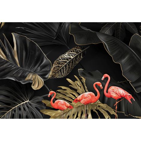 Papier peint panoramique - Flamants Roses - 130 cm x 89 cm (1/2)