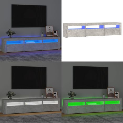 Meuble TV avec lumières LED Gris béton 180x35x40 cm - Meubles Tv - Meuble Tv - Télévision - Luminaire Led - Éclairage Rgb - Home & Living (1/5)