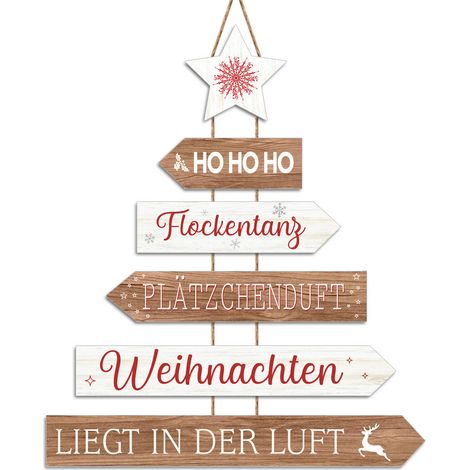 Wegweiser Weihnachten zum aufhängen - ca. 50 x 35 cm - Richtungsweiser Weihnachts Deko