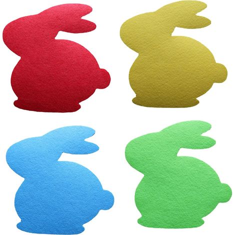Set de table en tissu avec un adorable lapin, sous-verre, napperon pour la maison, la cuisine, Pâques, décoration pour restaurant, hôtel, café (1/5)