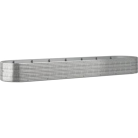 Maison Exclusive - Lit surélevé de jardin Acier enduit de poudre Argenté