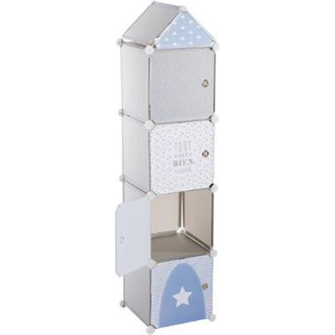Colonne de rangement coloris Gris en Polypropylène - Dim : L34x l140 x H32 cm - PEGANE - (1/3)