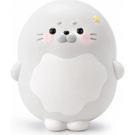 Simpatica foca della serie Squishy, morbida statuetta di animale comprimibile, foca grande – grigio e bianco (1/5)