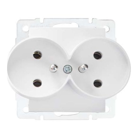Kanlux – Prise de courant encastrée avec terre 2x16A – IP20 – Montage rapide avec connecteurs à vis – Pour installations électriques sécurisées