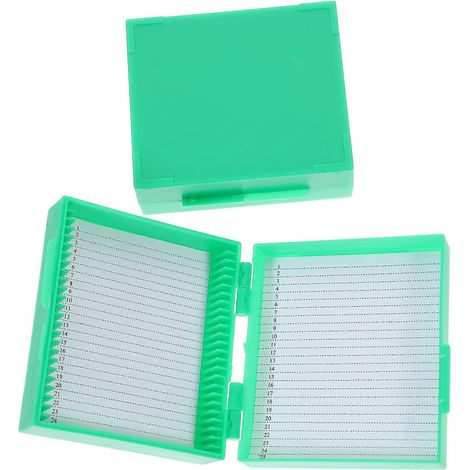 2 boîtes de rangement pour lames de microscope à plusieurs compartiments-9X8CM-Random Color (1/3)
