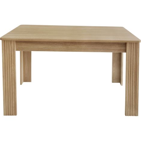 Table à manger rectangulaire moderne en aggloméré effet chêne 116 x 65 x 75 cm (1/5)