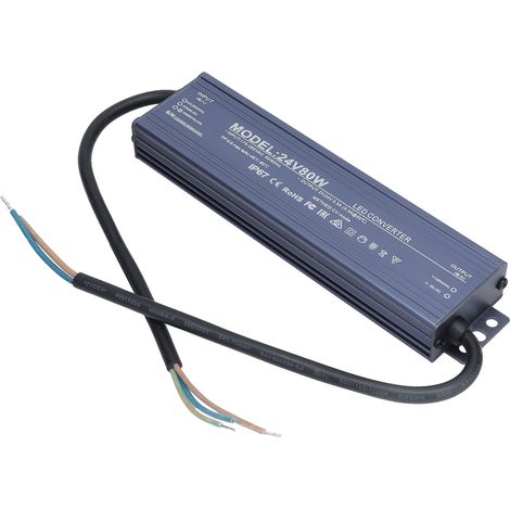 Alimentation étanche LED 24V 80W - Transformateur pour ruban LED - Convertisseur AC/DC IP67 (1/5)