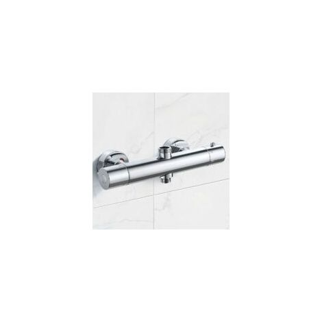 Mitigeur Thermostatique pour Colonne, Robinet de Douche en laiton haut G3/4 BSP (26.4 mm) + bas G1/2" BSP (21 mm) - Crezuo (1/4)