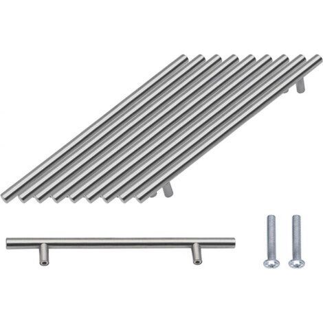 Poignée De Meuble En Acier Inoxydable - Espacement Des Trous 160mm - Pour Cuisine Chambre Salle De Bain - Lot De 10 (1/5)