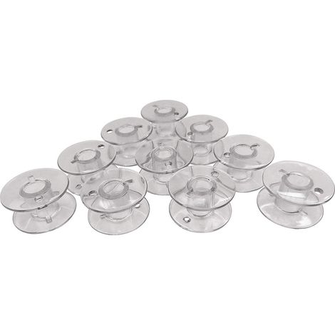 Kunststoffspule - 10er-Pack - Transparent - Für Nähmaschinen - Kompatibel mit Singer Low-Spule (1/2)