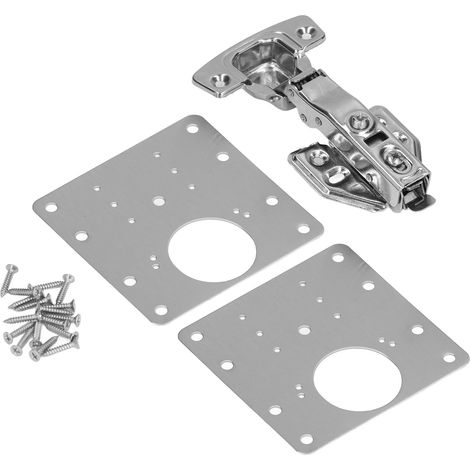 Kit d'accessoires d'entretien en acier inoxydable comprenant une plaque de réparation pour charnières de porte d'armoire. (1/5)