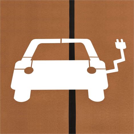 MORAVIA Bodenmarkierung Schablonensatz E-Parkplatz 1.000 x 700mm Spezialkarton verstärkt (1/2)