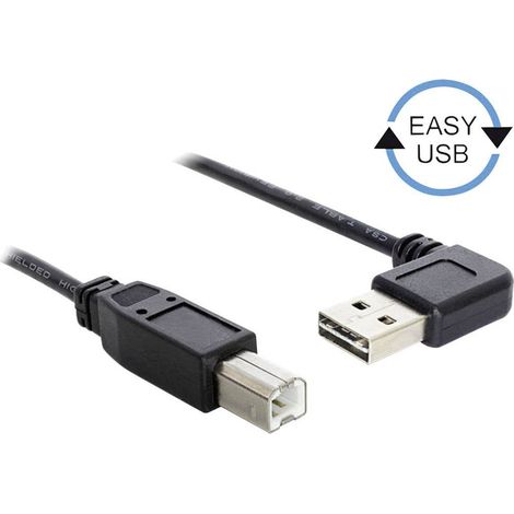 Delock Câble USB USB 2.0 USB-A mâle, USB-B mâle 2.00 m noir contacts dorés, certifié UL 83375 V746821 (1/4)