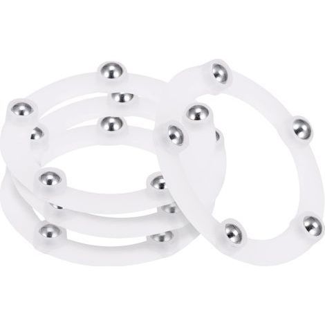 Lot de 4 supports rotatifs pivotants de 2" avec roulement à billes en acier - En forme d'anneau - Pour cuisine, coin de l'armoire, blanc (1/5)