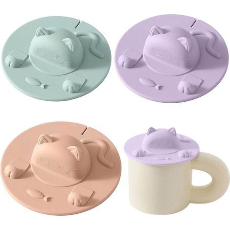 Juego de 3 tapas de silicona para vasos, ecológicas y reutilizables, tapas creativas a prueba de polvo. (1/5)