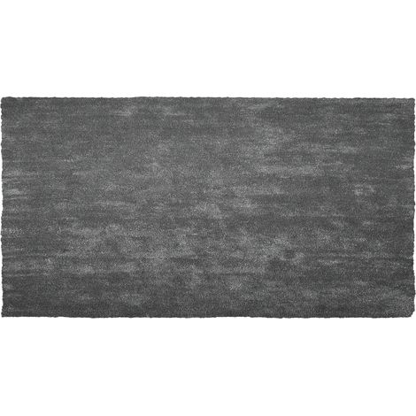 Alfombra de pelo largo gris oscuro 80 x 150 cm rectangular moderna Demre