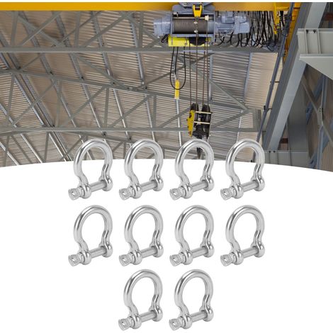 10 Pièces Manille en U Acier Inoxydable M5 pour Ancrage Randonnée Escalade Camping (1/5)