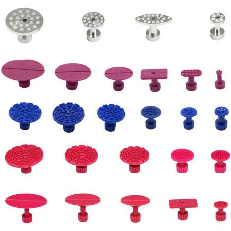 Paintless Débosselage Réparation, 26 pièces onglets d'extracteur de débosselage sans peinture ensemble d'outils de réparation de bosses, onglets de traction de débosselage de carrosserie de voiture (1/5)