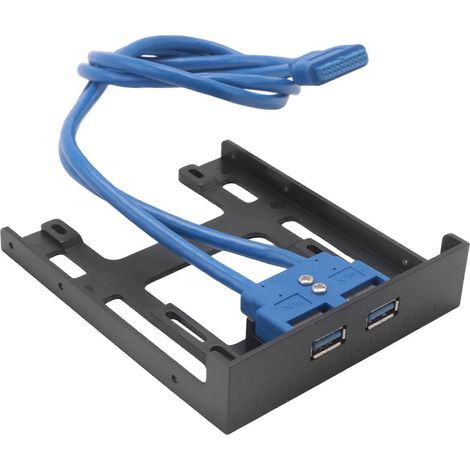 Plateau de lecteur de disquettes USB 3.0 à 2 ports compatible avec les ordinateurs de bureau, adaptateur de câble d'extension de hub USB 3.0 à 20 broches avec support en plastique. (1/5)