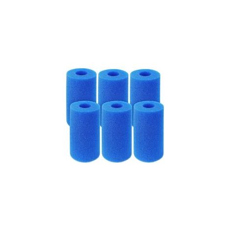 Filterschwamm Typ A, wiederverwendbare und waschbare Schaumstofffilterkartusche für Intex-Pools, Aquarien und Whirlpools (6 Stück) - Crezuo