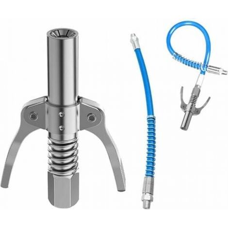 YMYNY 2X G Coupler for Grease Gun with Flexible Hose, with All 1/8 Grease Guns Grease Gun Tip, Grease Gun Coupler, Grease Gun Fitting Compatible (1/4)