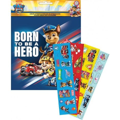 Album d'autocollants du film Pat' Patrouille avec 50 autocollants
