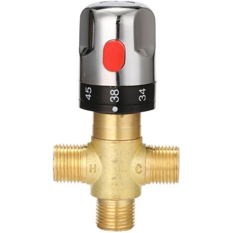 Mitigeur thermostatique réglable pour salle de bain, mitigeur d'eau chaude en laiton (1/5)