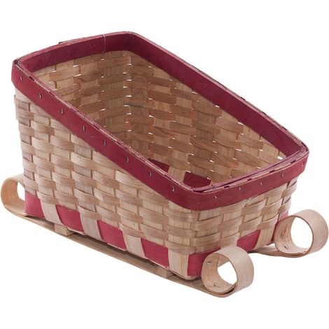 Cesto slitta in pioppo, 30x20H18 cm (kit da 3) (1/2)