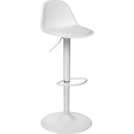 Chaise de bar Aiko blanche à hauteur réglable (1/5)