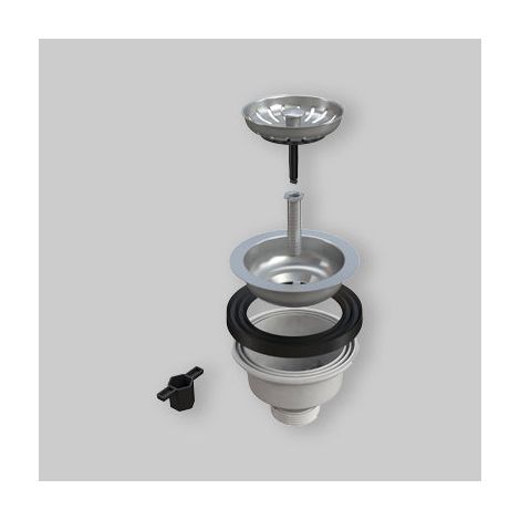 Piletta per lavello a canestro polipropilene e acciaio inox foro 90 mm