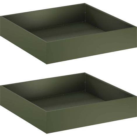 Maison Exclusive - Cache-pot de jardin 2 pc Vert olive 80 x 80 x 20 cm (1/5)