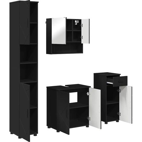 Maison Exclusive - Sada koupelnového nábytku 4 ks Černá 61 x 35 x 64 cm (1/5)