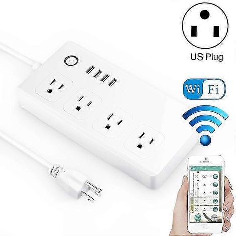 Un port USB + quatre multiprises intelligentes compatibles Wi-Fi, usage domestique, tension secteur 110-240 V, 26-27 (1/4)