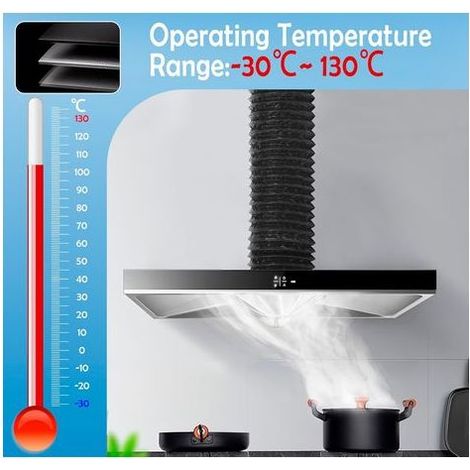 Tuyau Evacuation Seche Linge Ø150mm, Tuyau Seche Linge Evacuation 6m, Tuyau D'evacuation Flexible en Aluminium et PVC, Conduit D'air, pour Extracteur Climatisation (Blanc) (1/5)