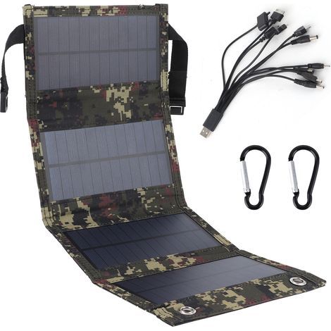 Panneau Solaire Pliable 20W Chargeur Portable USB Silicium Monocristallin Étanche IP65 (1/5)