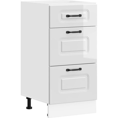 Maison Exclusive - Mobiletto da cucina "Kalmar" Bianco lucido Legno Ingegnerizzato (1/5)