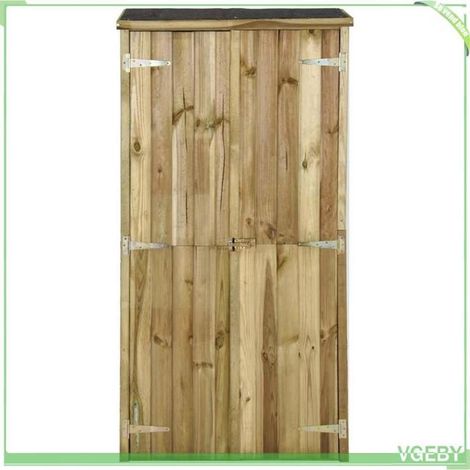 Abri à outils pour jardin - FAFEICY - 45138 - 85x48x177 cm - Pin imprégné - 3 étagères (1/5)