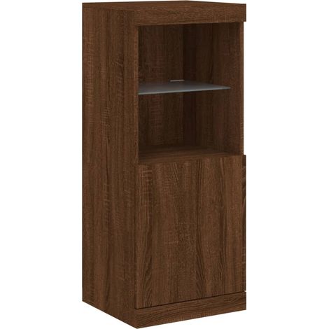 Aparador cómoda cómoda armario mueble organizador cocina salón salón con luces LED 41 x 37 x 100 cm marrón 020029920 (1/5)