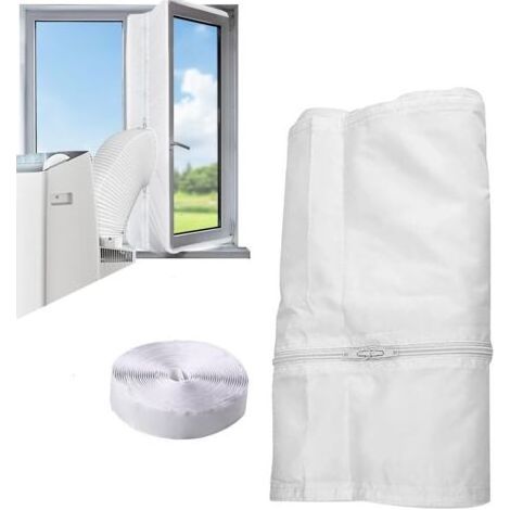 Tissu d'étanchéité pour fenêtre 400 cm pour climatiseurs portables et sèche-linge - Convient à tous les climatiseurs portables, facile à installer (1/5)