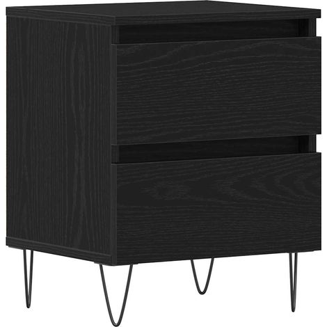Maison Exclusive - Armadio da Notte Rovere nero 40 x 35 x 50 cm Legno multistrato