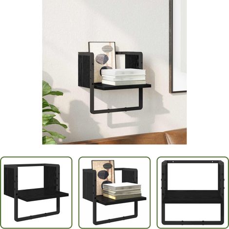 Étagère en bois - Étagère Murale Chêne noir 30 x 25 x 30 cm Bois d'ingénierie (1/5)