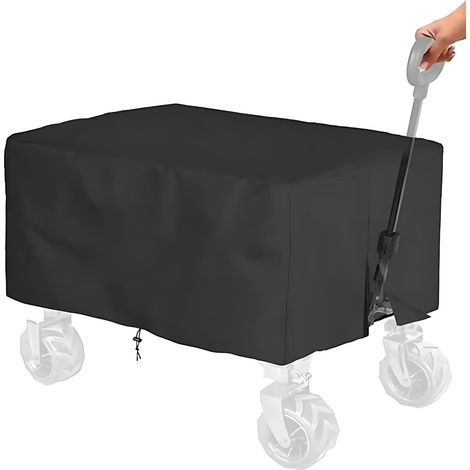 Housse de Chariot à Main Pliable, pour Camping, Noir  137×56×61cm,Toile Oxford,Imperméable,Anti-poussière,Résistant au vent,Portable,facile à nettoyer,pour Les brouettes de jardin (1/5)