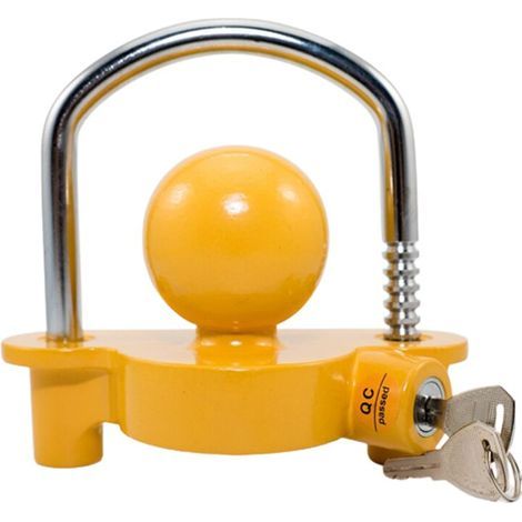 Serrure antivol de voiture, antirouille et résistante à la corrosion, matériau en alliage de fer/aluminium, jaune/argent (1/5)