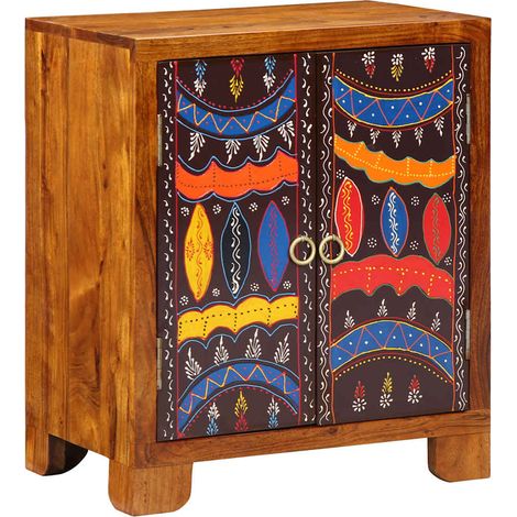 Sideboard Mehrfarbig 50x35x60 cm Massivholz Akazie