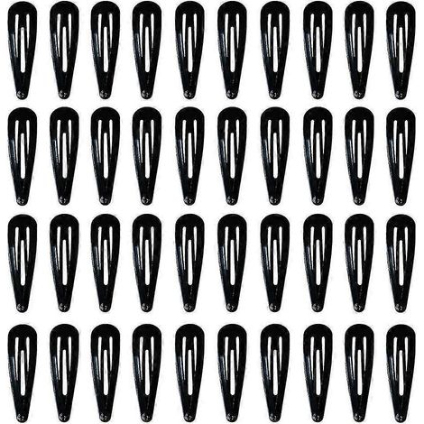 50er-Pack schwarze Haarspangen für Damen, Metall-Haarclips mit Schnappverschluss (1/3)
