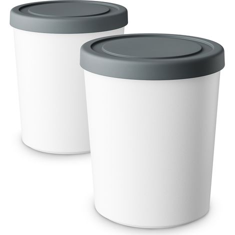 Klarstein Eisbehälter Für Speiseeis – 2x 1L, Spülmaschinenfest, Mit Deckel, Kunststoff, Für Selbstgemachtes Eis & Joghurt, Stapelbar, Passend Für Klarstein Eismaschinen