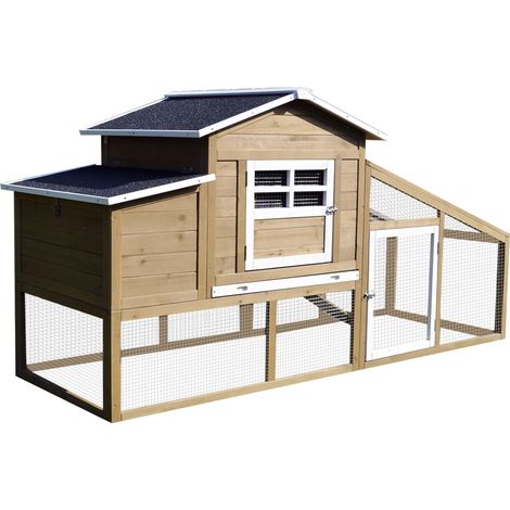 Hühnerstall easycomfort außen 200x80x105 cm langlebiges Holz