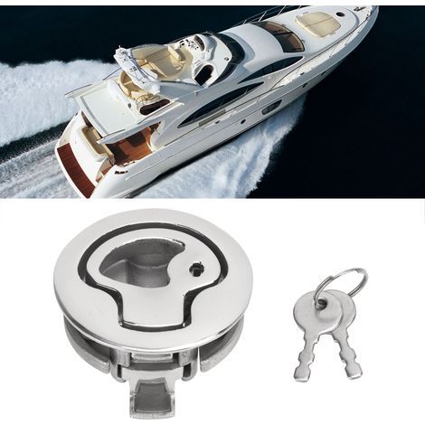 Serrure de Hublot de Bateau Ronde 316 Acier Inoxydable, Verrouillage à Effleurement pour Camping-Car, Marine et Maison (1/5)